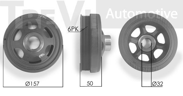 TREVI AUTOMOTIVE Ременный шкив, коленчатый вал PC1056